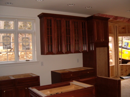 42 inch cabinets, open soffits, custom cabinets are extreamly popular today in new homes.